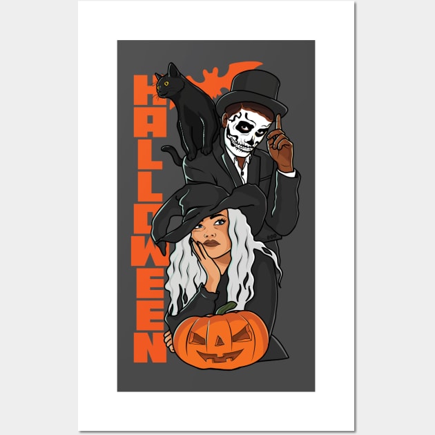 halloween couple Wall Art by Eliane Lamoglia